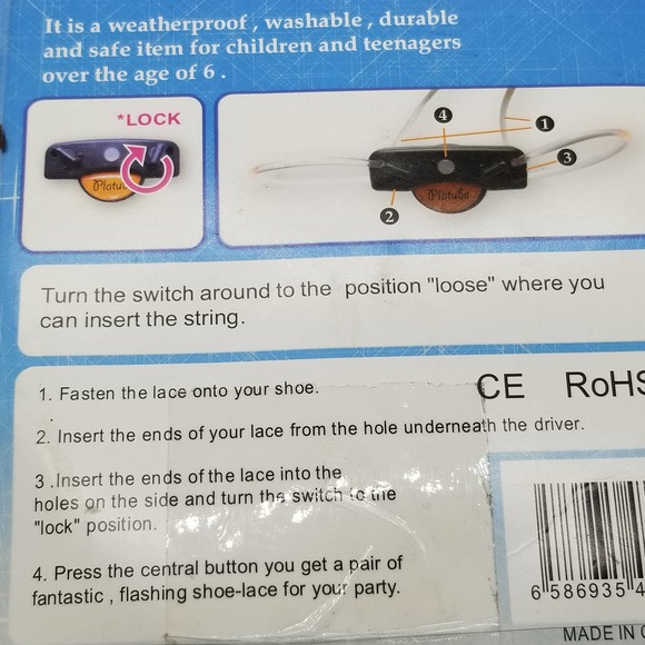 NOS Platube Shoe Laces Light Up Flashing - Picture 9 of 9